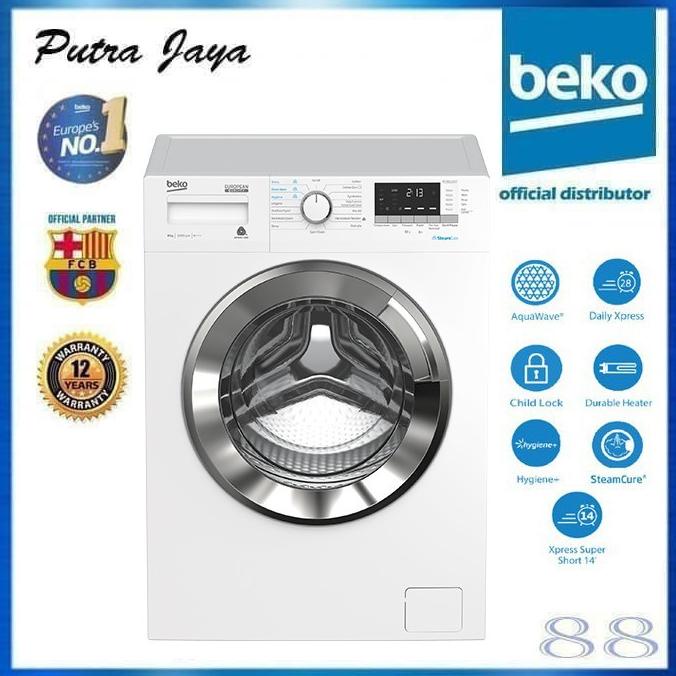 Beko Mesin Cuci Front Loading 8 Kg WCV 8612 X0ST - WCV 8612 X0ST Termurah