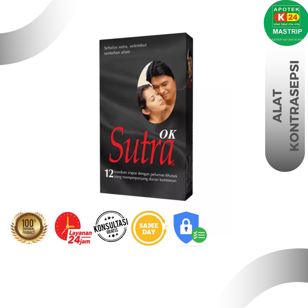 Kondom Sutra OK Hitam/ 12 pcs/ 3 pcs/ Alat Kontrasepsi