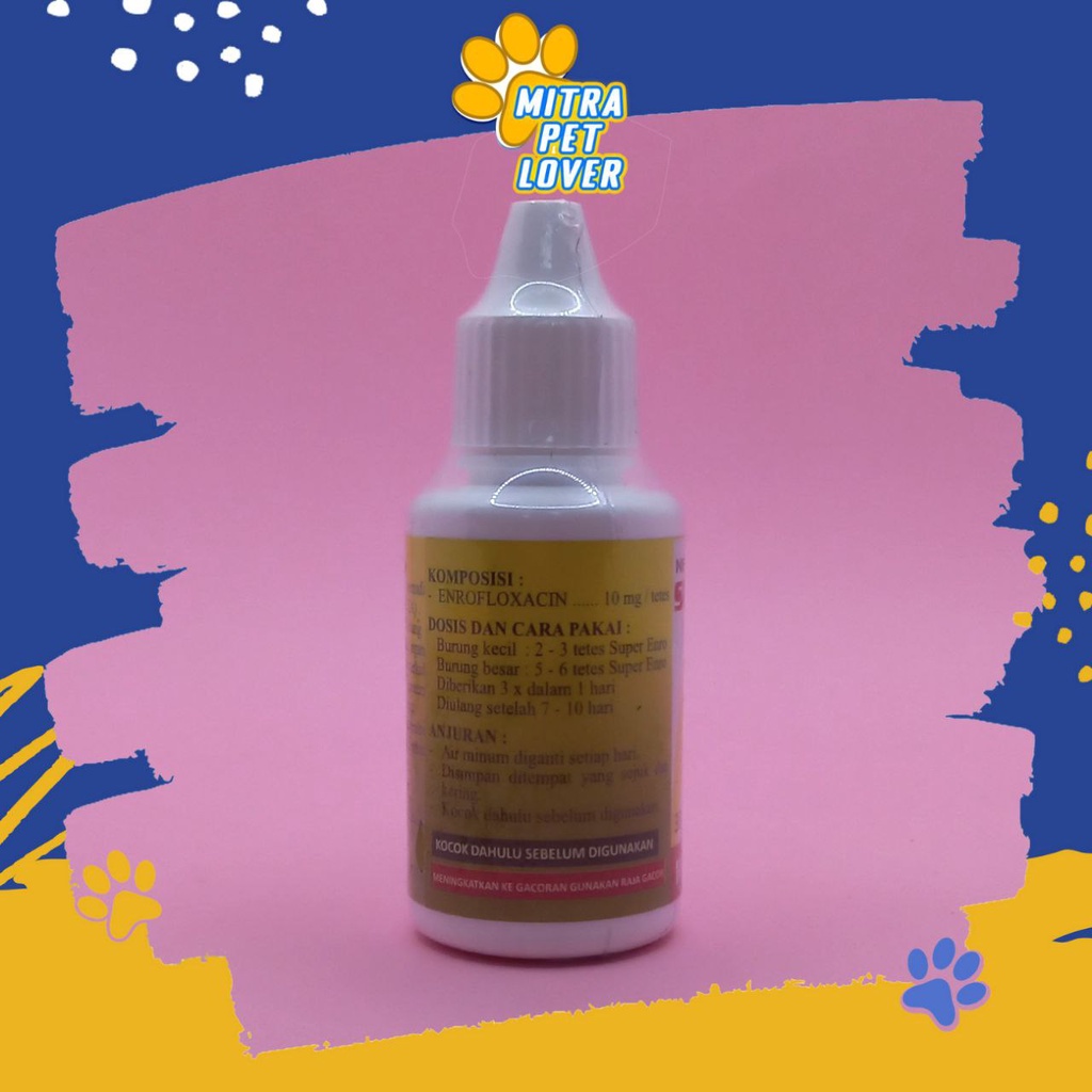 ANTIBIOTIK PERNAFASAN &amp; PENCERNAAN BURUNG - SUPER ENRO 30 ML ORIGINAL - OBAT TETES UNTUK SAKIT INFEKSI SALURAN SESAK NAFAS BURUNG , PILEK BENGKAK NGANTUK - MENCRET - LESU TERKULAI - FLU - MURAH ASLI GARANSI - TAMASINDO VITAMIN HEWAN BIRD MITRAPETLOVER