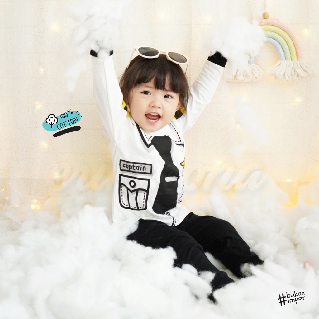 baju piyama anak baju anak cowo cewe piyama bayi model PILOT 2y 3y 4y