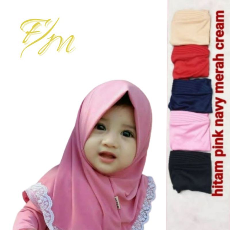 Hijab Anak Polos Renda / Hijab nyaman lucu murah kualitas PREMIUM