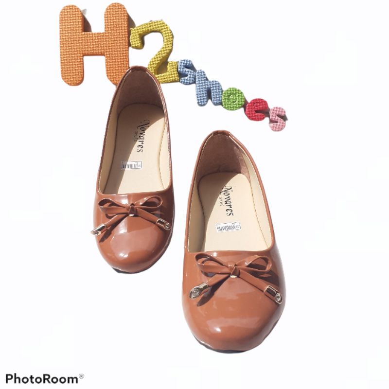 FLATAHOES SEPATU WANITA BALET PREMIUM GLOSY NS0418-Tan