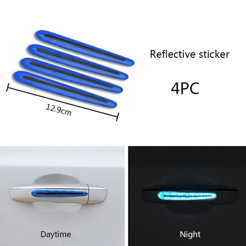 Reflective Sticker Gagang Pintu Mobil Car Door Handle Safety - 4 pcs