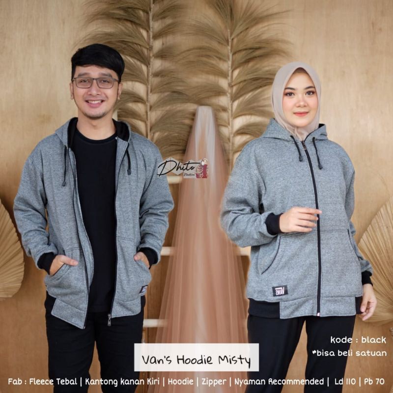 jumper Van's misty hoodie misty bisa satuan / couple