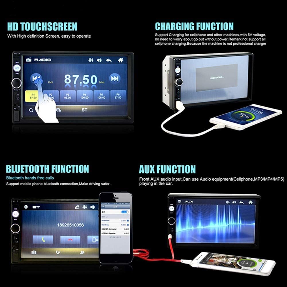 Paket Tape Mobil Head unit touch screen 7 inch MirrorLink termasuk kamera mundur