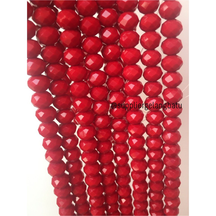 Crystal Ceko Doff 10mm MERAH CABAI bahan souvenir kado perhiasan craft aksesoris perhiasan fashion