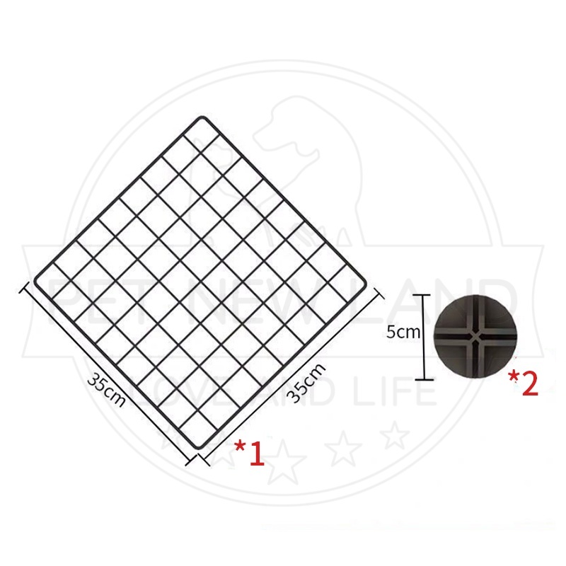 Kandang Kucing Kandang Anjing Kelinci tempat tidur Pet Cage Pagar Besi DIY Kandang Hewan Peliharaan-1pcs hitam+2Penyambu