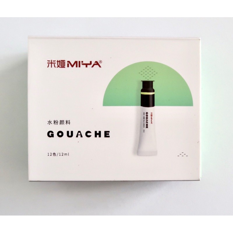 MIYA HIMI Gouache Paint tube 12ml x 12colours (Kemasan Baru)