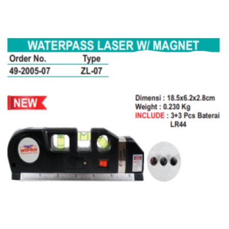 WIPRO WATERPASS LASER W/ MAGNET ZL-07