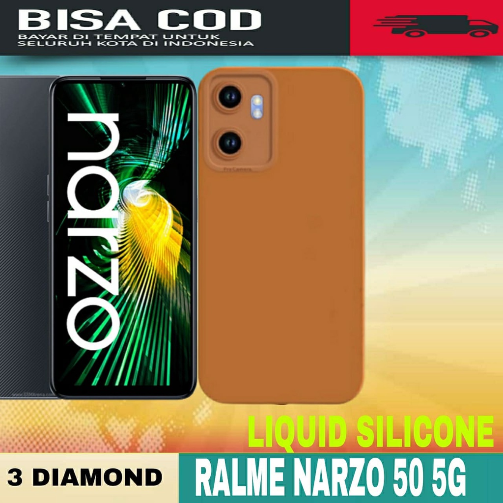 Case REALME NARZO 50 5G Soft case Macaron Liquid Pro Camera - Hitam