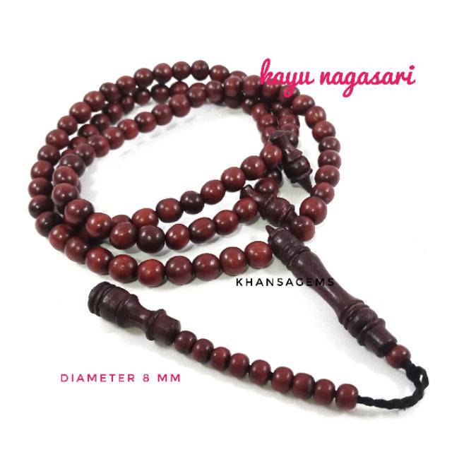 TASBIH KAYU NAGASARI MERAH DIM 8MM ISI 99 BUTIR PERLENGKAPAN IBADAH SHOLAT DZIKIR FASHION MUSLIM