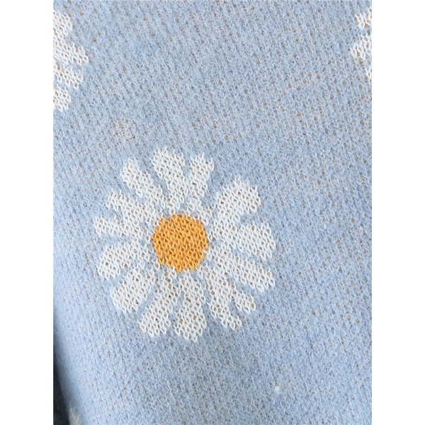 Daisy Flower V Neck Evelyn Cardigan Import Premium