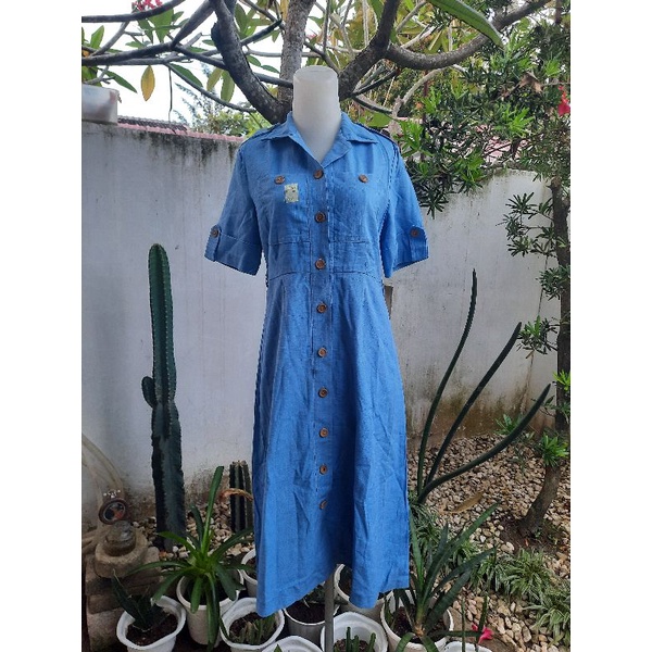 Preloved Second Bekas Dress Biru Langit Like Denim Jeans