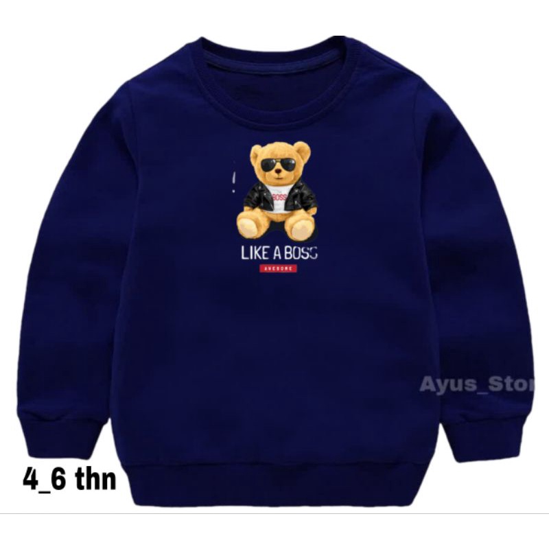 SWEATER ANAK POLOS LAKI LAKI / SWEATER ANAK POLOS WANITA /  SWEATER CREWNECK POLOS / jaket anak / jaket beruang anak