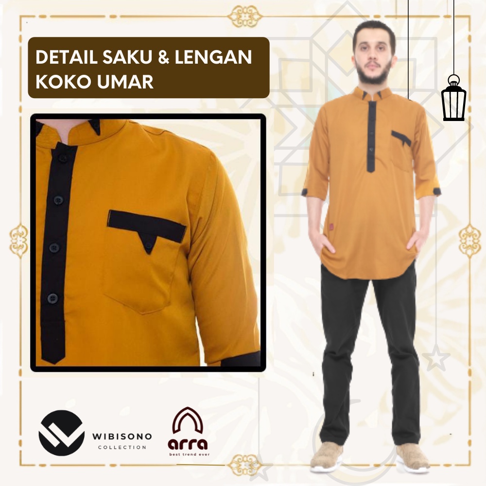 Baju Koko Pria Cowok YU7 Dewasa Lengan Pendek 3/4 Terbaru Premium Murah UMAR