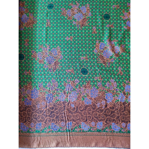 KAIN BATIK MUSLIMAT NU HIJAU TUA LOGO. KAIN METERAN. SEMI SUTRA.