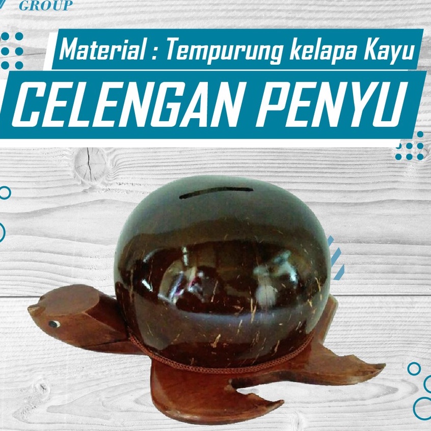 CELENGAN DAN TABUNGAN BATOK BENTUK HEWAN PENYU CANTIK 18x20x15 cm - DEKORASI PAJANGAN RUMAH