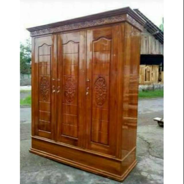 Lemari pakaian 3 pintu lemari murah lemari kayu jati lemari kayu pintu 3 lemari pakaian