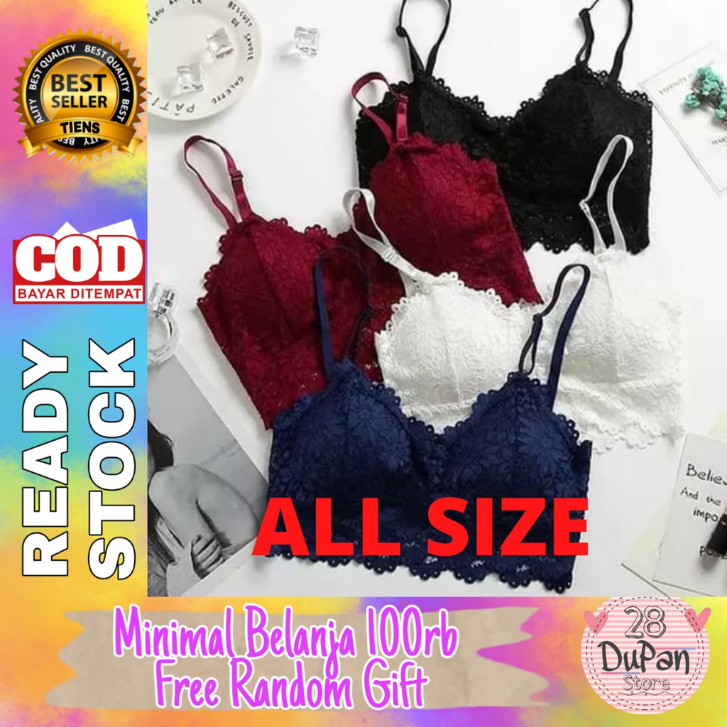 BRA MOTIF BUNGA TANPA KAWAT | BH SPORT WANITA MODEL TANPA KAWAT RENDA IMPORT | BRA/BH BRUKAT NYAMAN