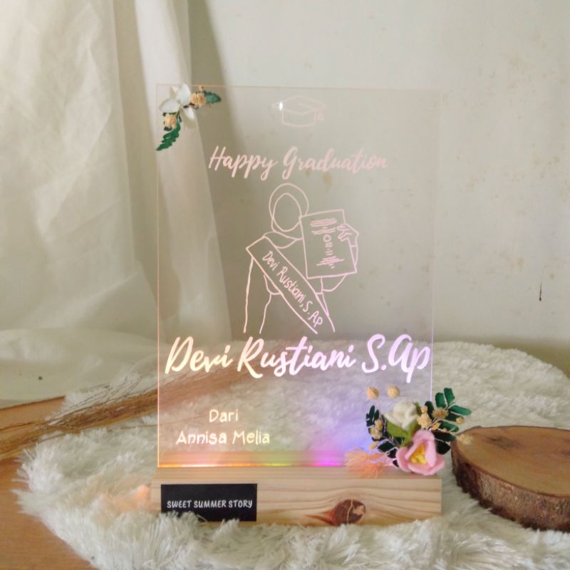 Akrilik Gift Custom/Acrylic Lettering Kado Ultah, Wedding, Graduation