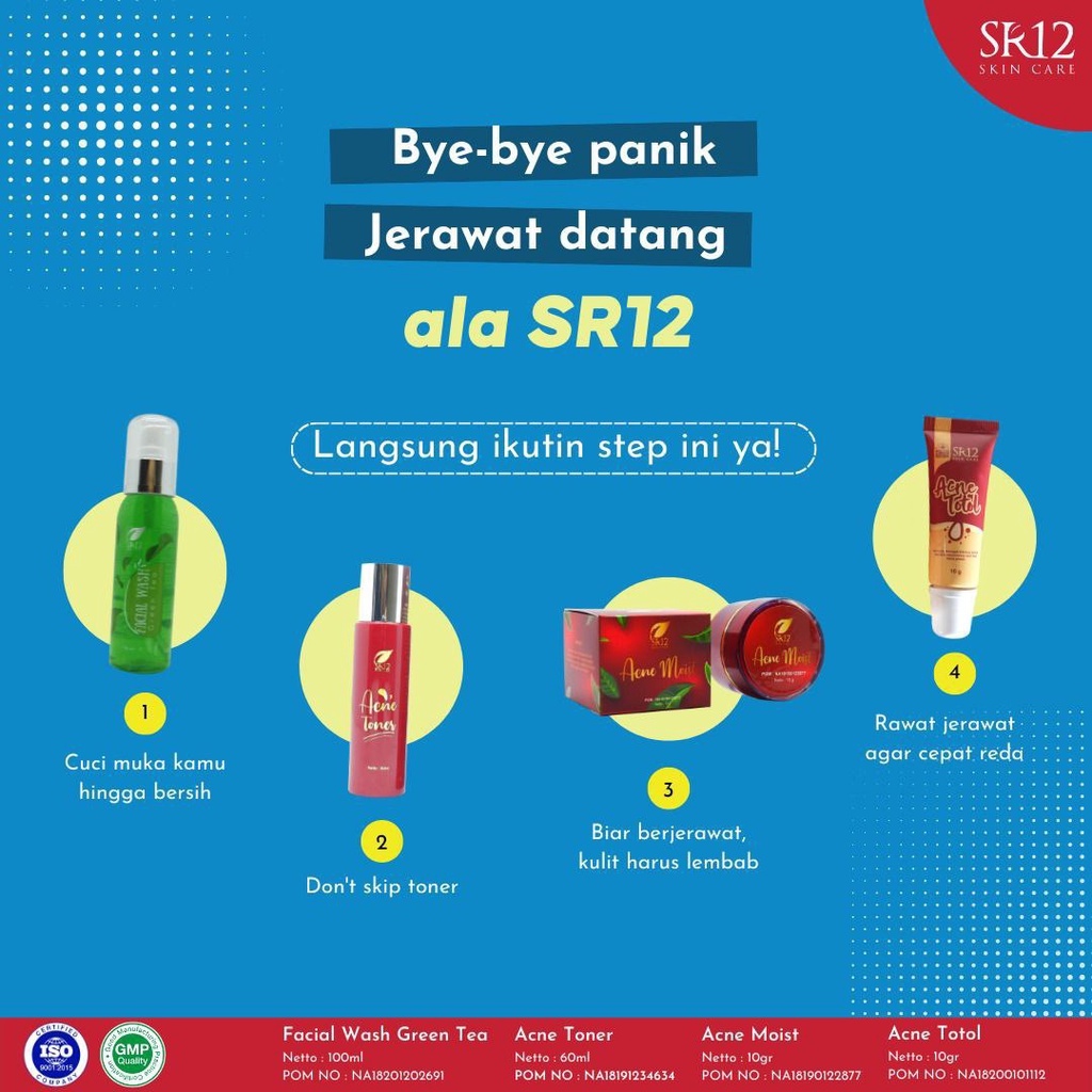 ACNE TONER SR12 60 ml Memudarkan Bekas Jerawat BPOM Obat Jerawat