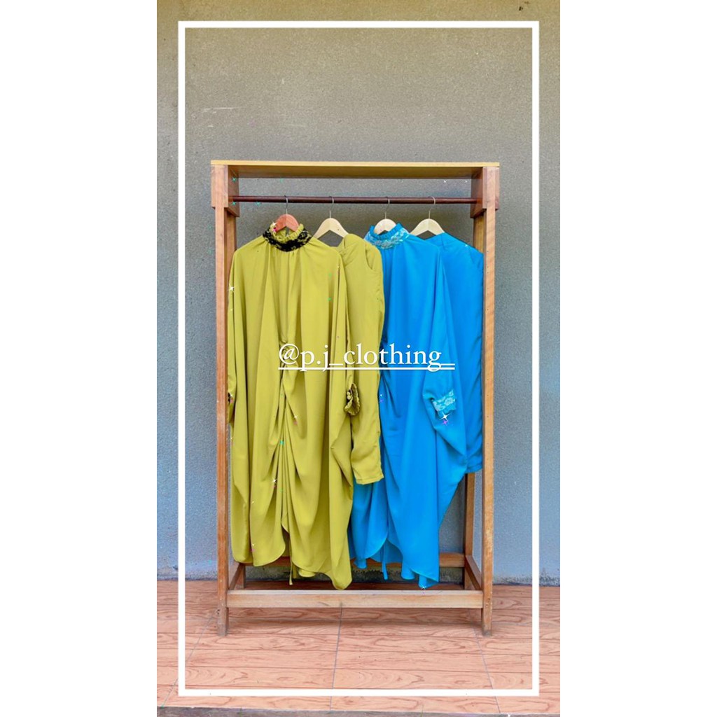 BAJU SETELAN WANITA ONE SET DRESS GAMIS KAFTAN RELIGI MUSLIM PESTA MOSCREPE PREMIUM ANJALI CERUTY BY