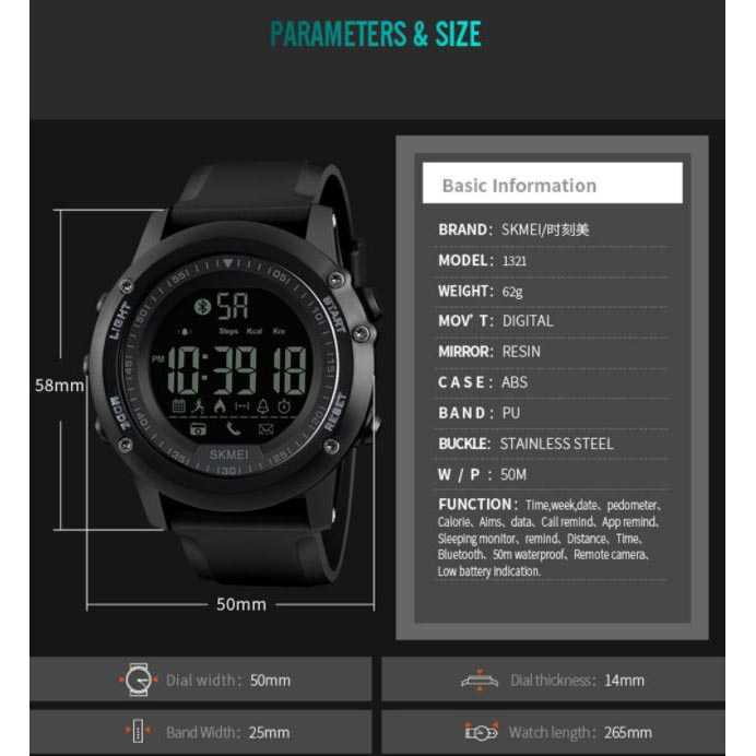 MLNSHP Jam Tangan Olahraga Smartwatch Bluetooth - 1321