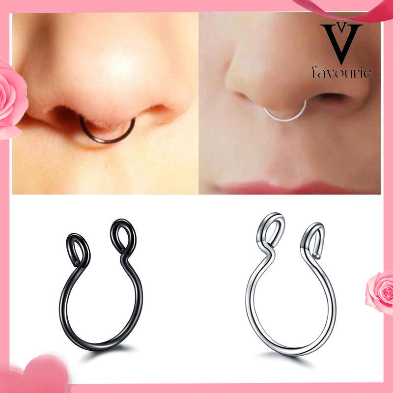 [COD]Cincin Hidung Bentuk U Bahan Stainless Steel Untuk Aksesoris-FA