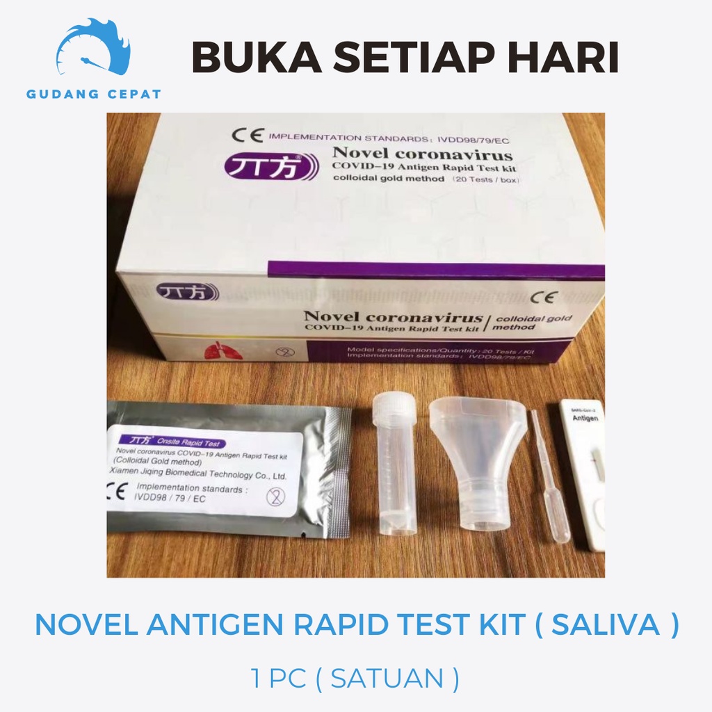Jual Novel Coronavirus Covid19 Antigen 1pc Saliva Rapid Test Kit Swab