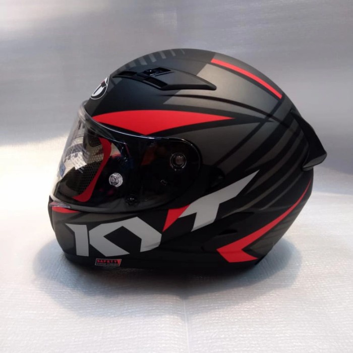 HELM KYT FALCON 2 FR RADIANT MATT BLACK/RED FLAT VISOR FULL FACE