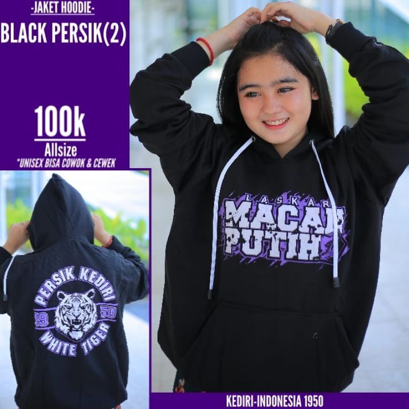 (COD) HOODIE PERSIK KEDIRI HITAM PREMIUM - HOODIE CEWEK DAN COWOK