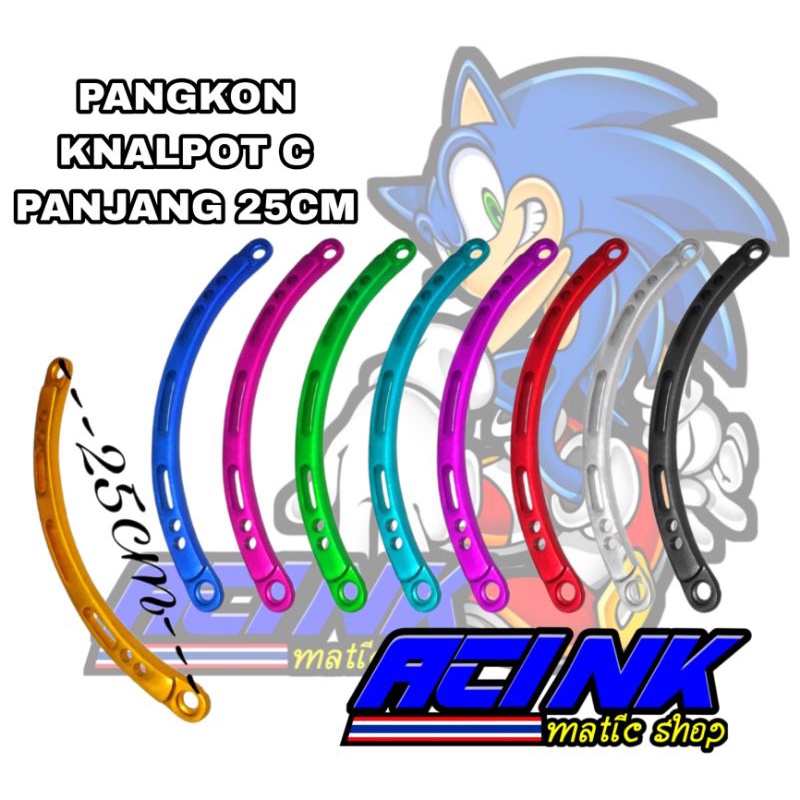 Pangkon kenalpot C breket knalpot c panjang 25 cm MOTIF