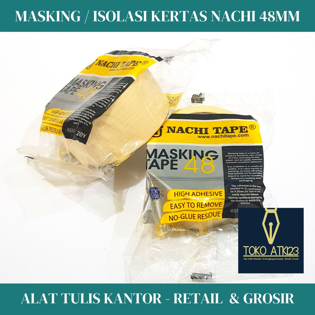 Masking Tape / Isolasi Kertas Merk Nachi 48mm x 20 yards