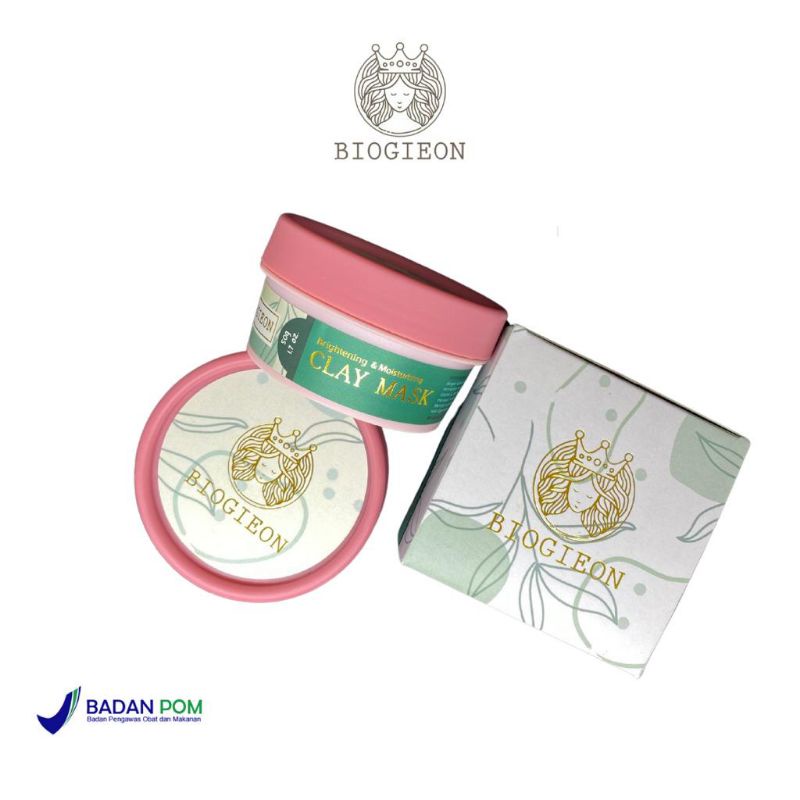 BPOM FREE SPATULA 50gr BIOGIEON CLAY MASK | Masker Wajah Clay | Masker Langsung Pakai Facemask Mask