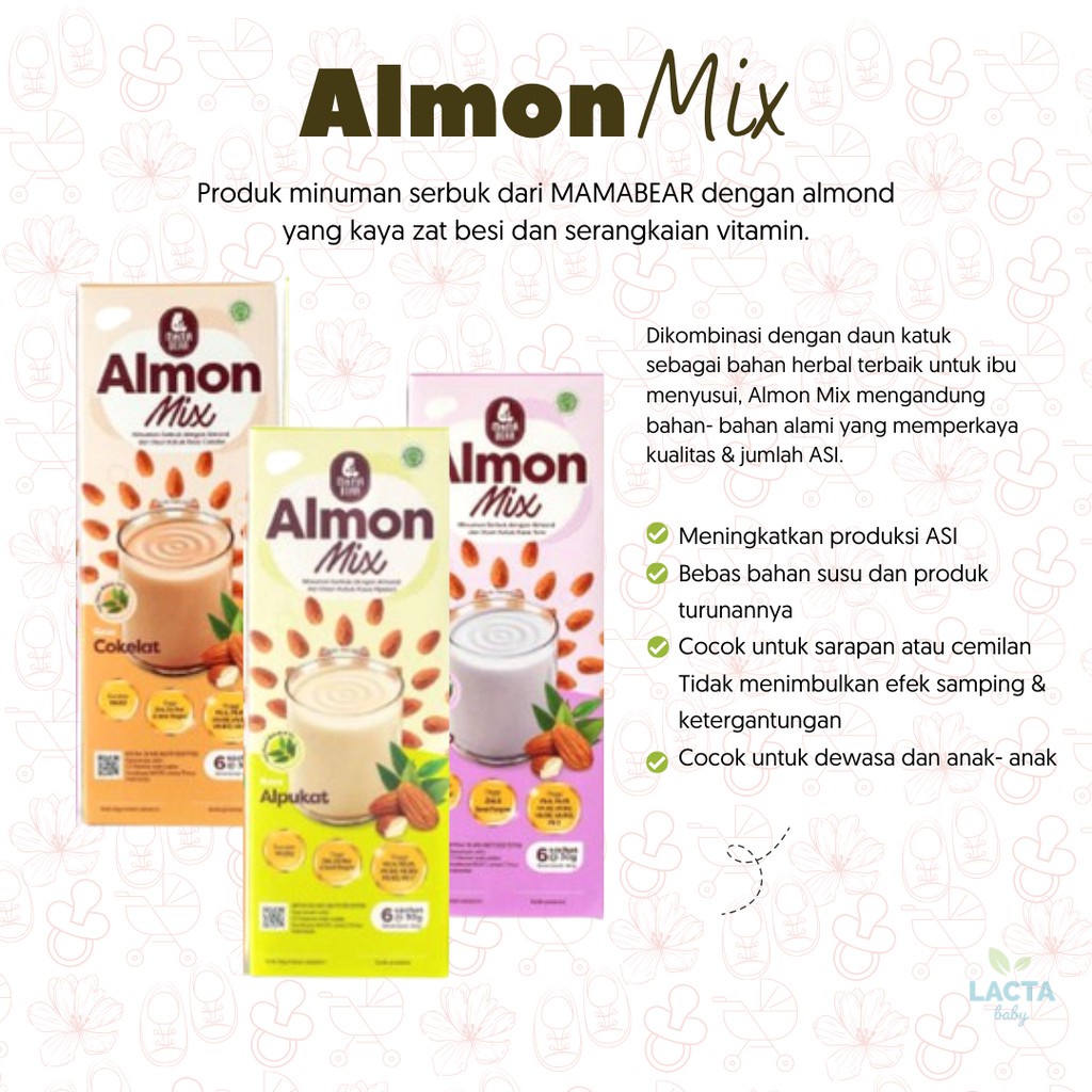 Mamabear Almond Mix Susu Almond Daun Katuk Pelancar ASI Mama Bear / ASI Booster / Booster ASI Minuman Ibu Menyusui