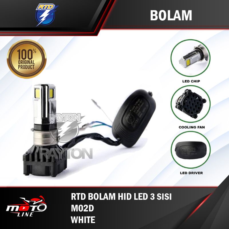 lampu led rtd 3 sisi m02d putih