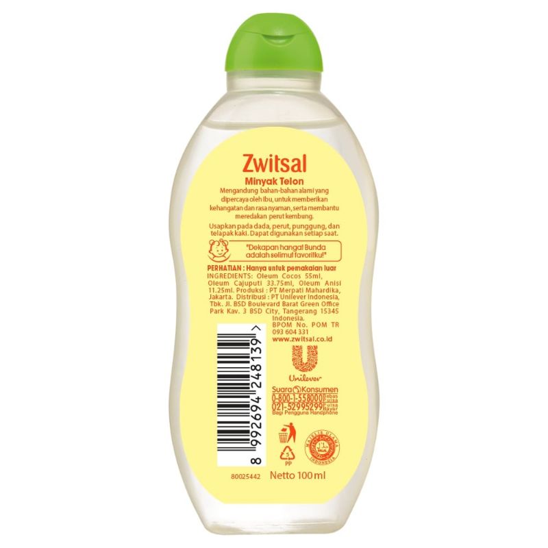 Zwitsal Natural Telon kemasan 100 ml