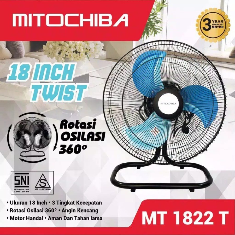 MITOCHIBA Kipas Angin Fan 18 Inch Twist MT1822 T