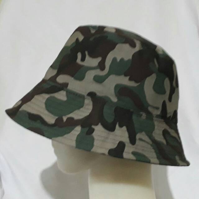 Topi Bucket hat rimba camo topi loreng bulat