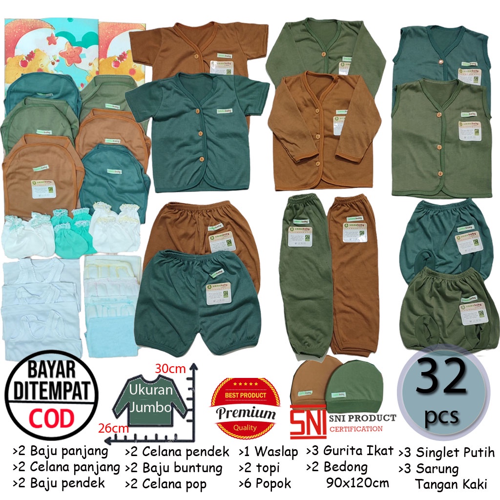 39 pcs Setelan Lengkap Baju Bayi Celana Bayi Baru Lahir Paket Lahiran Murah 0-6 bulan Size Jumbo L Gift Set Newborn Laki Perempuan Kado Lahiran Murah