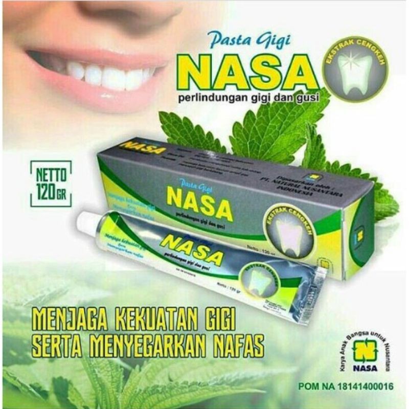 Pasta Gigi Nasa PEMUTIH GIGI/PERONTOK KARANG GIGI ALAMI ORIGINAL ASLI 100%