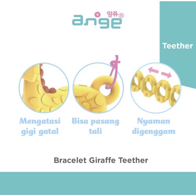 ANGE 3D Giraffe Bracelet Teether - Gigitan bayi