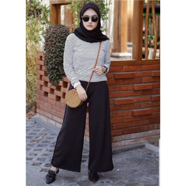 Cullote Highwaist Pants ( polos ) Muat sampe XL jumbo( celana kulot )