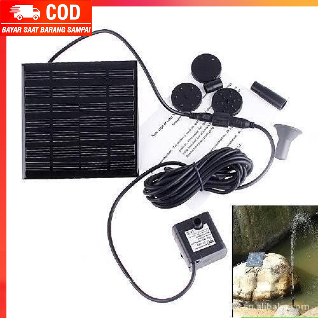 (100% BARANG ORI) Air Mancur Kolam Tenaga Solar Matahari 7V 1.12W 150L/h - GY-D-001