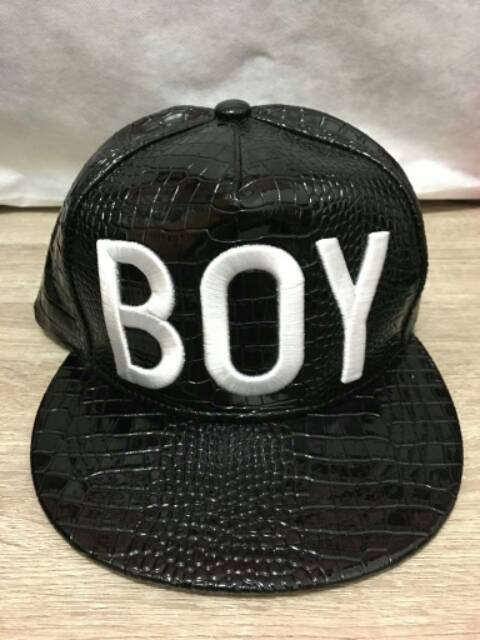 Topi Snapback unisex wanita / pria kpop BOY import korea cewe cowo - BLACK