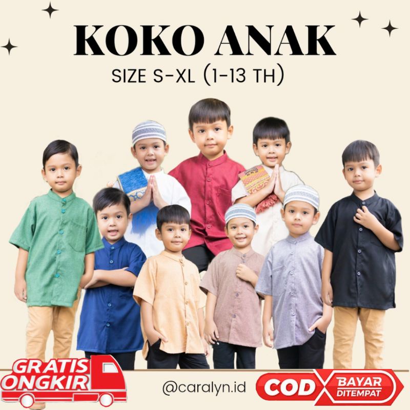 KOKO ANAK LAKI LAKI BAJU ANAK LAKI LAKI KATUN MADINA PREMIUM 1-14 TAHUN DIO