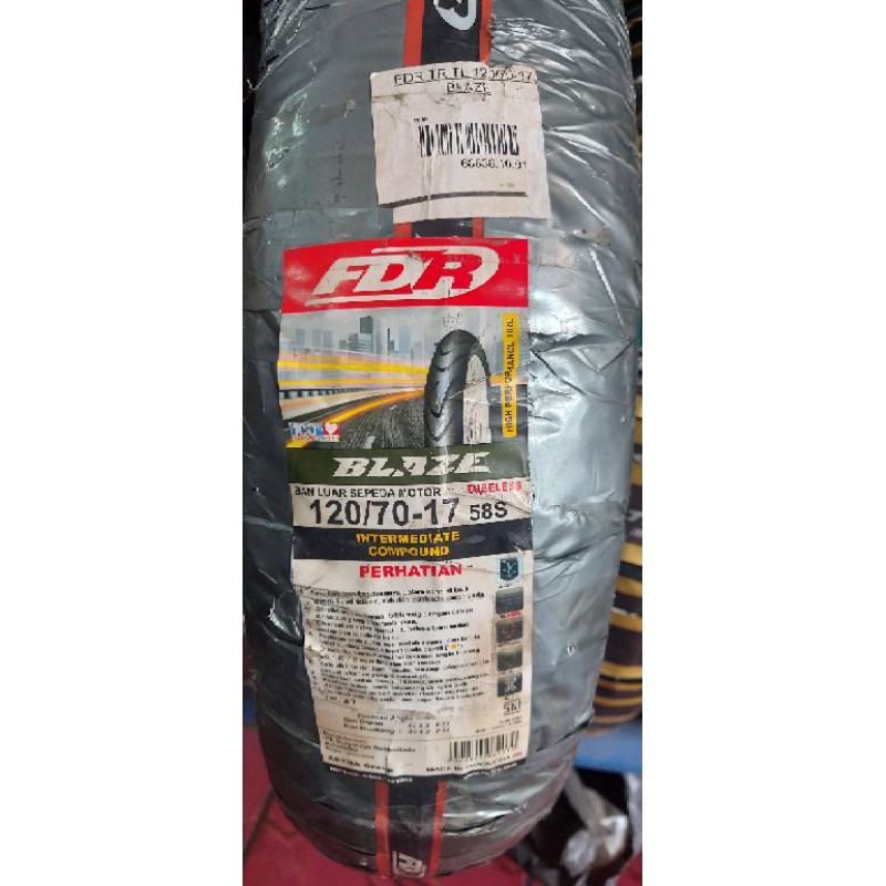 ban tubles 120/70-17 FDR BLAZE FREE PENTIL buat motor Supermoto , vixion nvl , Vixion nfl, CBR150, C