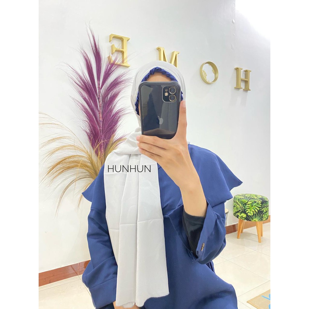 CANTIK KOMBI KCB PASHMINA TALI LIPIT INSTANT NON PED DIAMOND CREPE PREMIUM PASMINA PASTAN LIPIT-ABU L. NAVY
