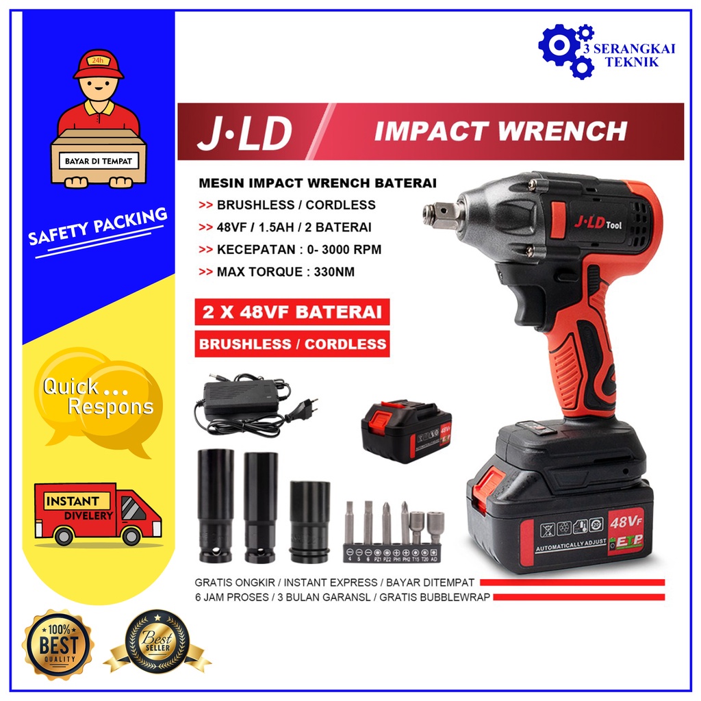 Jual Cordless Impact Wrench Brushless Bor Baterai Jv Volt By Jld