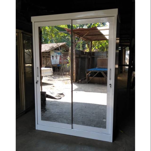 Lemari sleding 2pintu jumbo kaca full